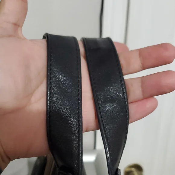 ANYA HINDMARCH "Black Leather Handbag Gold Decoration Unique